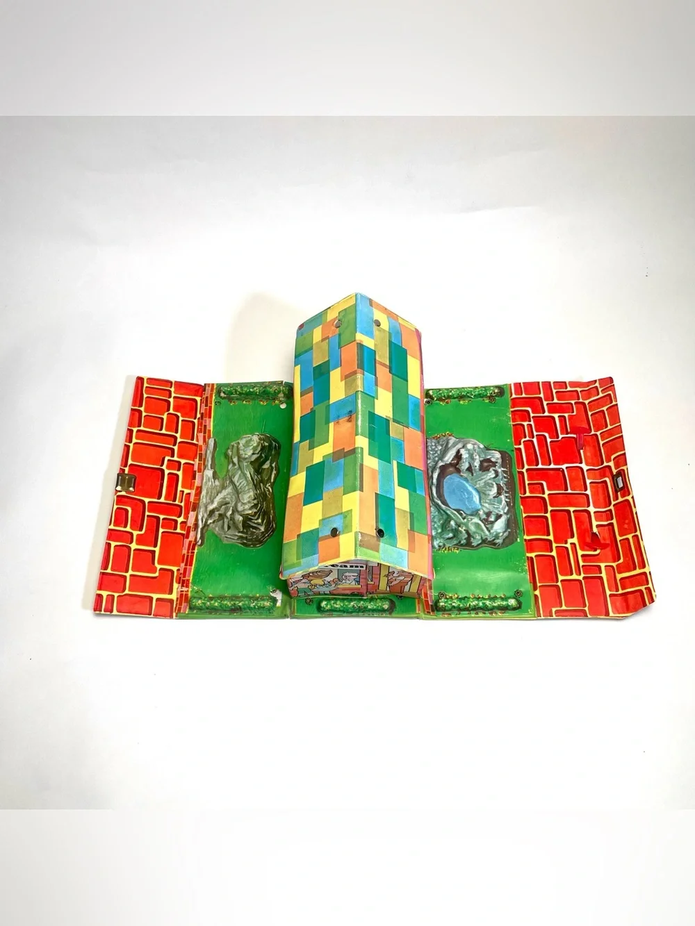 Vintage Kiddie Zoo Ideal Toy Corp Fold Out Playset Carry Case Little Kiddles
